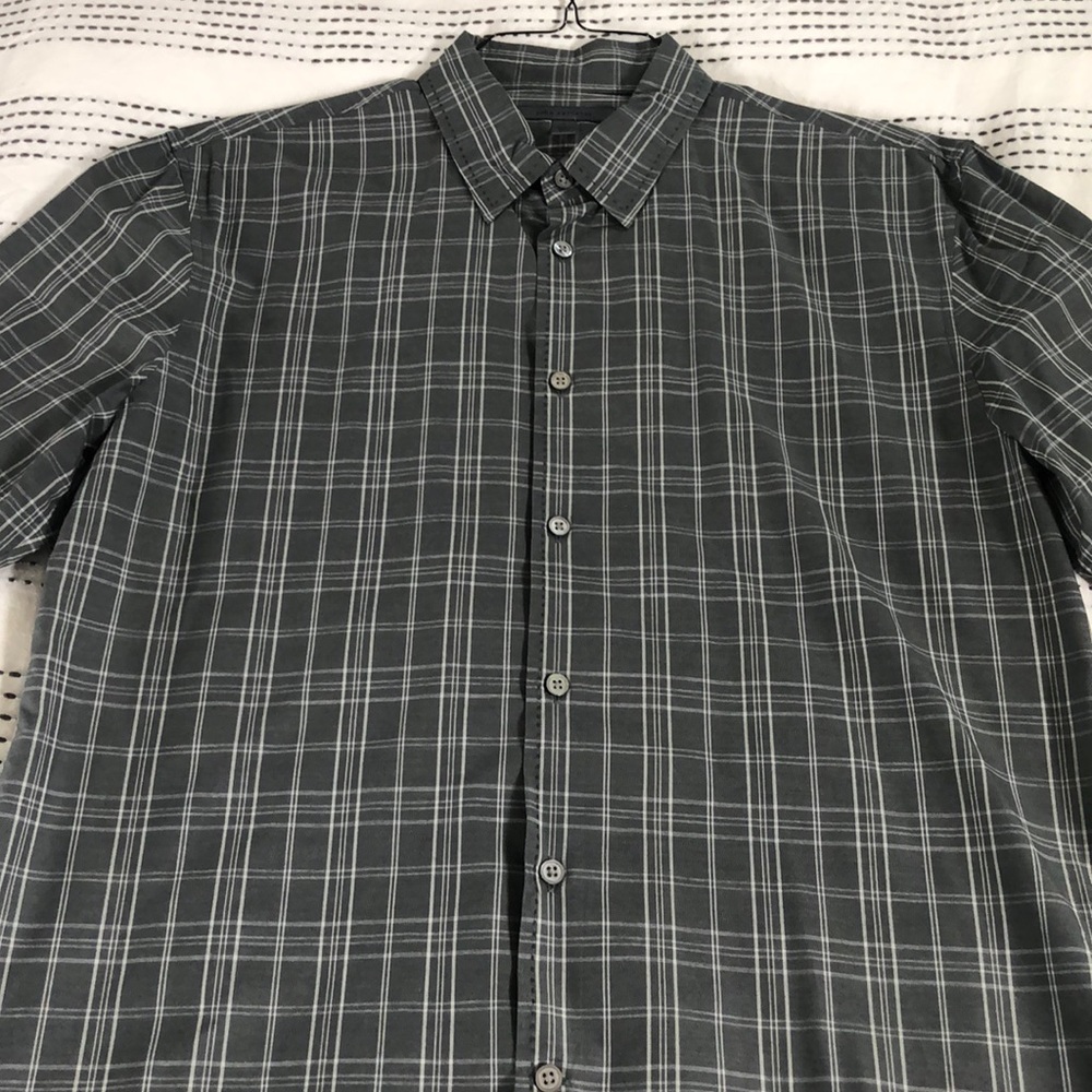 John Varvatos grey and white button down